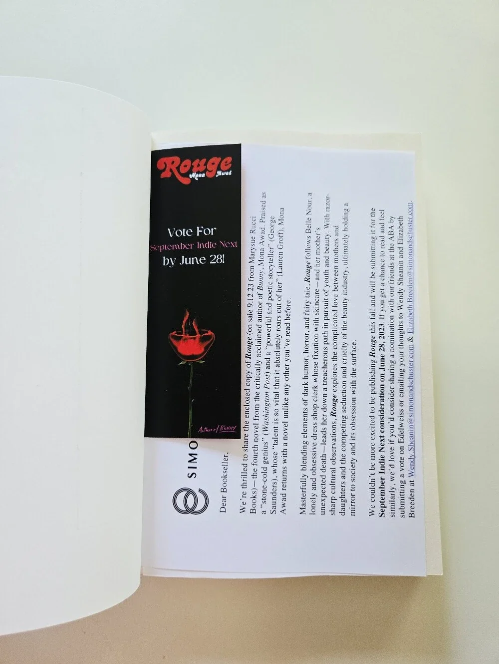 Rouge by Mona Awad 2023 Advanced Readers Edition Trade Paperback